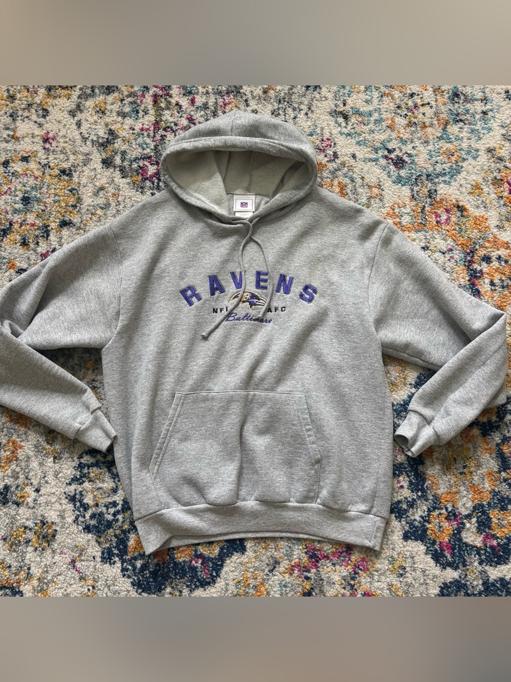 Vintage 2006 Baltimore Ravens NFL Embroidered Hoodie Gray Men’s Medium